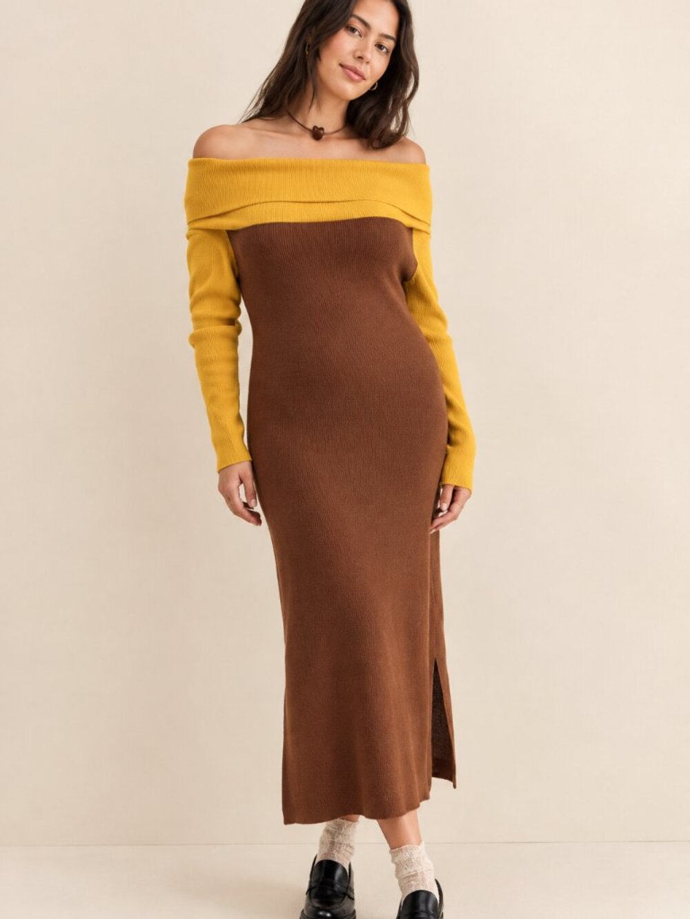 NWT Callahan Marie Off Shoulder Long Sleeve Elegant Party Knit Maxi Dress Size M